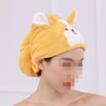 thumbnail image 2 of Cute Cartoon Absorbent Anti Frizz Dry Hair Hat Bath Shower Head Towel Wrap Bathing Dry Cap Towelsyellow, 2 of 5