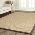 thumbnail image 2 of Safavieh Natural Fiber Collection NF114K Basketweave Natural and Dark Brown Seagrass Area Rug (2'6" x 6'), 2 of 2