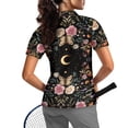 thumbnail image 2 of Whosucclay Darkly Romantic Star and Moon Quick Dry Golf Shirt for Hiking Tennis Sports Training, Elastic Polo Shirts Lightweight Polyester Golf Polo Tops Size Medium, 2 of 10