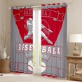 thumbnail image 2 of Homewish Baseball Sport Theme Curtains Pack of 2 (42x84 Each),Ball Gamer Curtains Blackout,Red Gray Bedroom Curtains For Kids,Microfiber Bedroom Decor, 2 of 6