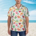 thumbnail image 2 of Sikiie Turtle Flower Print Men's Hawaiian Shirt, Summer Beach Button Pocket Short Sleeve T-Shirt,Medium, 2 of 7