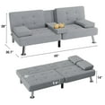 thumbnail image 7 of Homall Modern Linen 3 Adjustable Positions Convertible Sofa with Pillows, Gray, 7 of 7