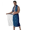 thumbnail image 4 of Colevkie Men's 2 Pcs Bath Wrap Set-Bath Skirt and Towel Soft Adjustable Beach Towel Quick Drying for Home Bathroom Sauna Travel Portable Absorbent Printed Simple Style Pattern, 4 of 7