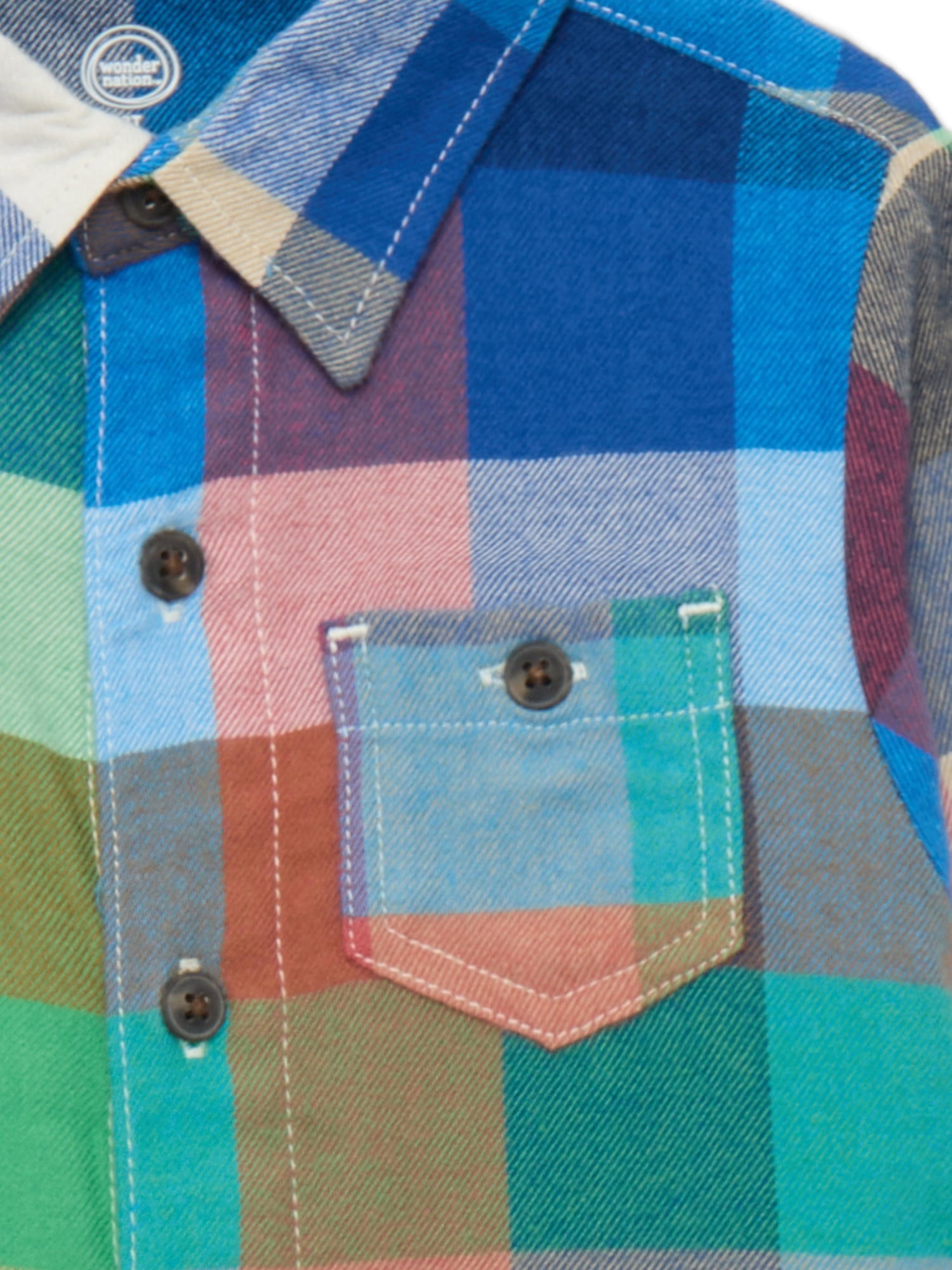 Wonder Nation Toddler Boy's Flannel Shirt, Sizes 12M-5T