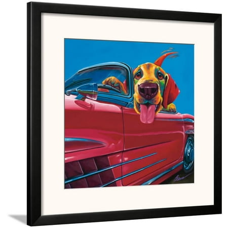 Burns Framed Print - Dog About Town Framed Art Print Wall Art By Ron Burns - 24x24