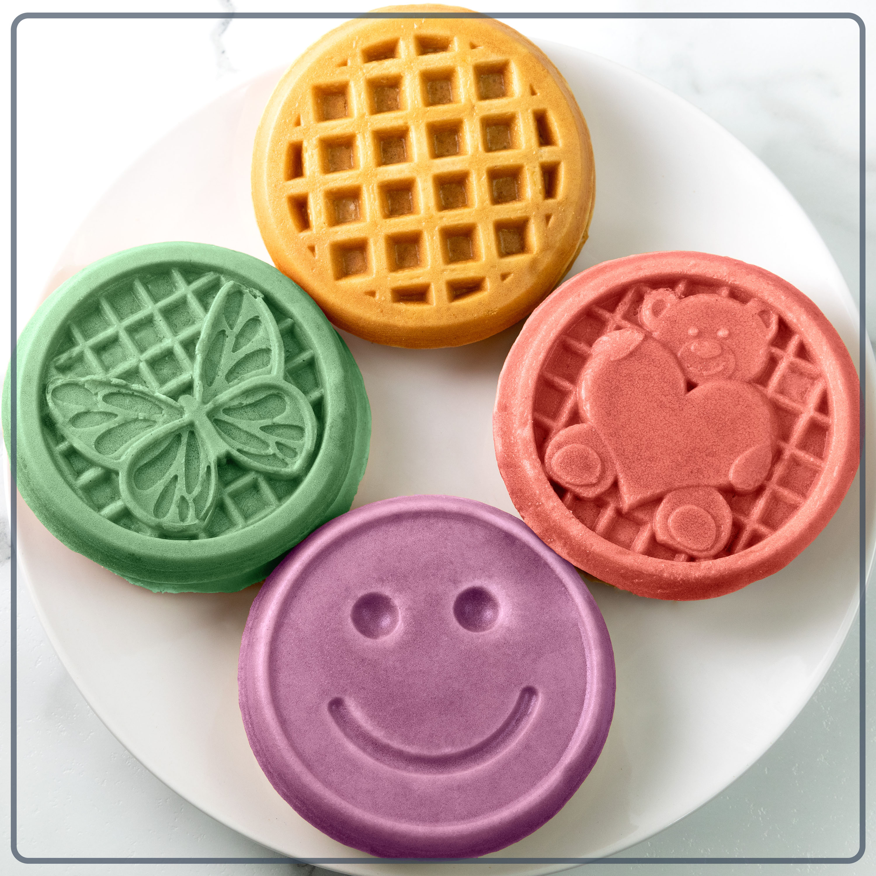 MyMini 5-Plate Waffle Maker with Interchangeable Plates, Peach photo 8