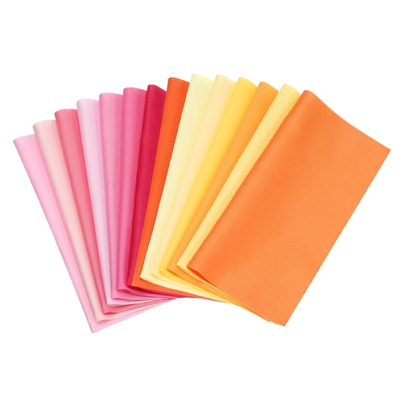 Uxcell Cotton Fabric Bundles, 14Pcs 10 x 10 Inch Fat Quarter Solid Color Precut Fabric Squares for Sewing Patchwork Quilting DIY Crafts, Pink/Orange