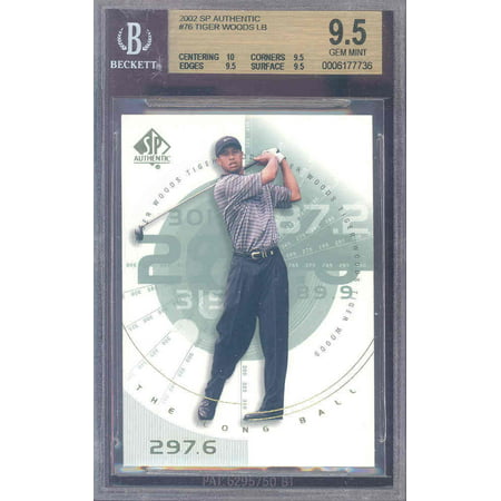 2002 sp authentic #76 TIGER WOODS CHL golf BGS 10 9.5 9.5