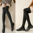 thumbnail image 5 of Calcetines hasta el muslo para mujer, extralargos, cálidos, gruesos, altos, largos, calentadores de piernas, 5 of 5