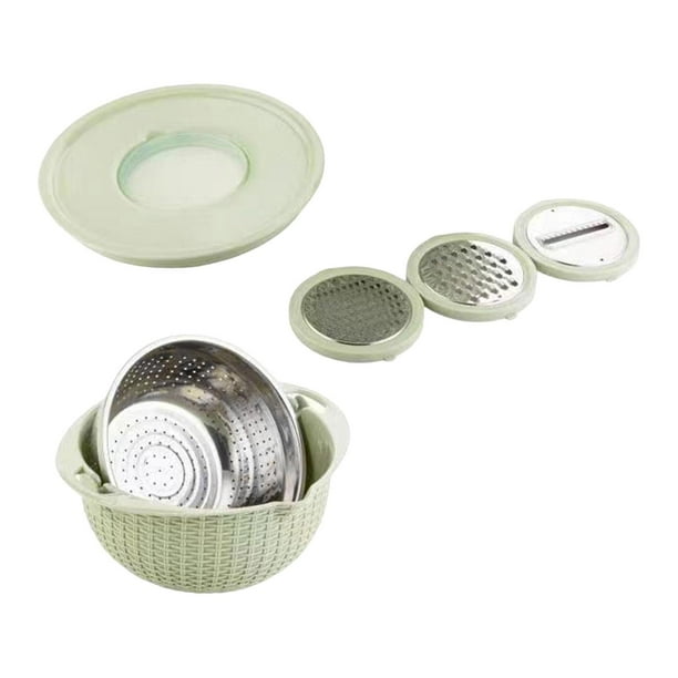 Juego de colador con tazón para mezclar Coladores de cocina Tazón Uvas Espaguetis Cebada Verde