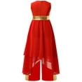 thumbnail image 4 of iefiel Robe Sans Manches Ourlet Irrégulier Métallique avec Pantalon Grand Rouge 14, 4 of 5