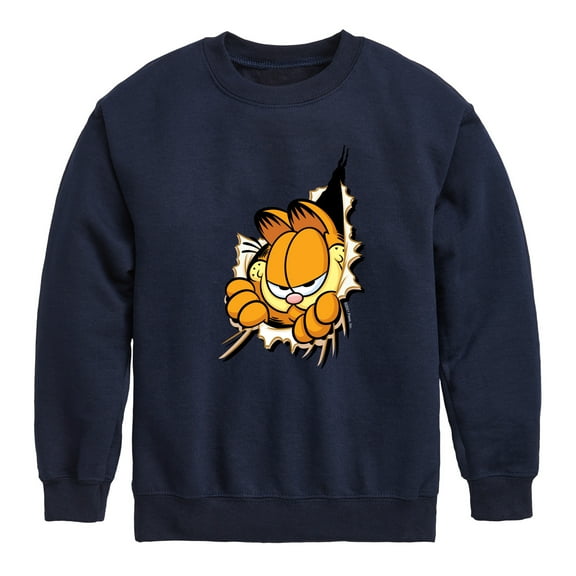 Garfield - Peeking Out - Toddler And Youth Crewneck Fleece Sweatshirt