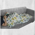 thumbnail image 5 of Moth Soft Flannel Fleece Throw Blanket, Natural Theme Flying Butterflies Images on Plain Background Colorful Illustration, Cozy Plush for Indoor and Outdoor Use, 50" x 60", Multicolor, by Ambesonne, 5 of 5