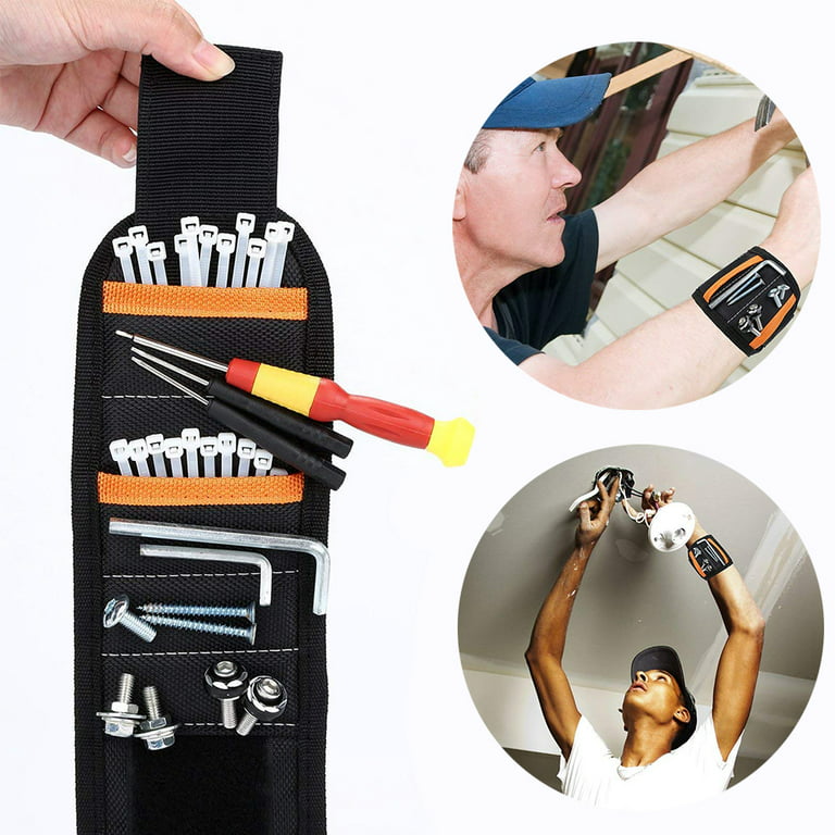 Binyatools Magnetic Wristband with Super Strong Magnets Holding Screws. Nails. D