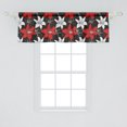 thumbnail image 2 of Ambesonne Floral Window Valance, Garden Plants Botanic Art, 54" X 18", Vermilion White Black, 2 of 3