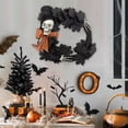 thumbnail image 2 of Kezqiaxn Halloween Wreaths for Front Door Clearance Halloween Skeleton Wreath - Artificial Flower Garland for Festive Decorations - Door Hanger Wall Hanging Great for Spooky Season Black, 2 of 7