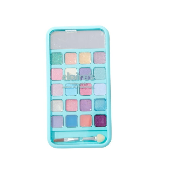 Claire's Palette de Cosmétiques pour Téléphone Intelligent Bleu Unicorns Rainbows and Dolphins, Fards à Paupières et Brillant à Lèvres, Comprend un Pinceau Applicateur et un Miroir
