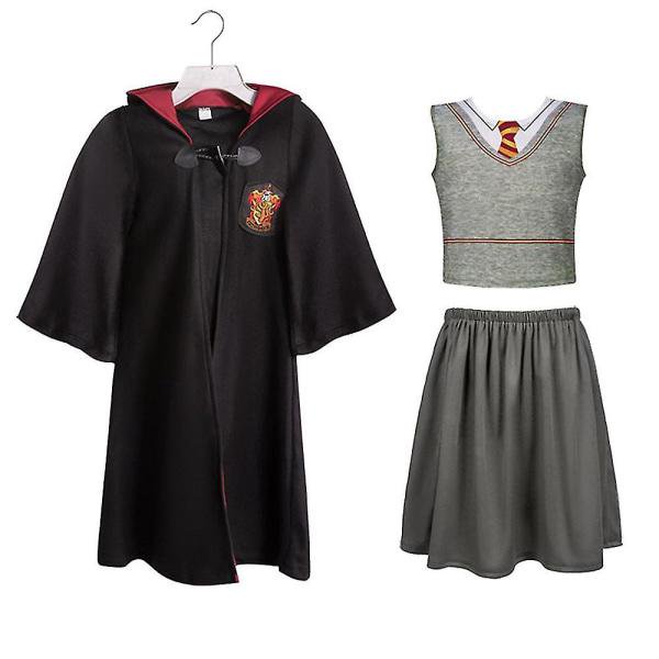 3-14 años Niños Adolescentes Niños Niñas Harry Potter Hermione Granger Gryffindor Cosplay Uniforme Trajes Conjunto Regalos 5-7 años Niña