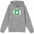 thumbnail image 4 of Green Lantern Logo Adult Heather Gray Long Sleeve Hoodie-3XL, 4 of 6