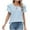 Light Blue #01, variant on Nmnitkp Summer Tops for Women 2025 High Quality Fabric Trendy Summer Casual Cap Short Sleeve Basic Textured Solid Color Round Neck T Shirts Blouse
