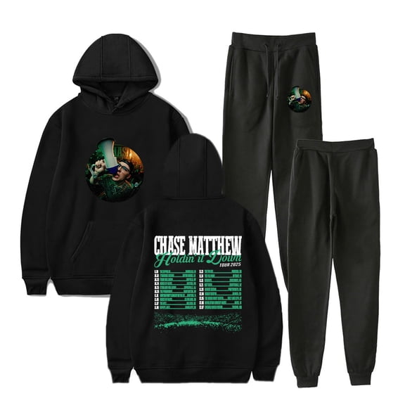 Chase Matthew Holdin' It Down Tour Hoodies Jogger Pants Set Women Men Streetwear Sweatshirts