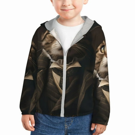 

Gaeub Victorian Gentle Cat Print Athletic Sun Protection Hoodie for Kids Long Sleeve Outdoor UV Shirt Running Fishing Top for Boys Girls-2 Years