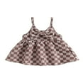 thumbnail image 1 of Robe de Bébé Fille Slip Robe Spaghetti à Carreaux Bowknot A-line Robe, 1 of 8