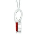 thumbnail image 2 of Angara Natural Ruby Necklace - Heart-Shaped Ruby Ribbon Pendant with Diamond in Platinum for Women, 2 of 10