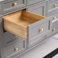 thumbnail image 3 of ANGELES HOME 48" Bathroom Vanity with Sink Top Combo Set, Freestanding Solid Wood Bathroom Makeup Cabinet W/ 1 Soft-Close Door and 6 Soft-Close Drawers, Carrara White Quartz Countertop (Gray), 3 of 11