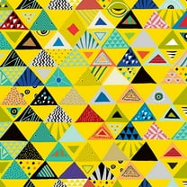 Quilting Treasures Wild Side Desiree Designs Yellow Elemental Triangles 100% Cotton Fabric sold by the yard