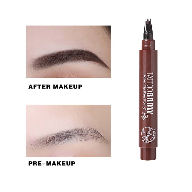 weibbin Four Sided Beard Brush Eyebrow Pencil Waterproof Sweat Proof Quick Drying 3ml for Grooming