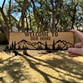 thumbnail image 4 of Welcome to our Home Mountain Scene 4x12 BLACK Sign, 4 of 4