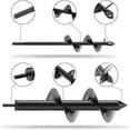 thumbnail image 2 of 2 auger garden bits 80 x 300mm + 40 x 220mm, auger garden bits for drilling planting trees and shrubs, 2 of 4