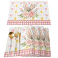 thumbnail image 1 of Dsscvnef Easter Bunny Egg Pattern Linen Print Kitchen Dining Room Insulated Decorative Placemat（8） Dinner Table Mats round Placement Mats for Dining Table, 1 of 7
