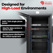 240v PDU وحدة التوزيع الأساسية ( قابل للتثبيت على الرف ) الإدخال: Nema L6-30 موصلات الإخراج: 6 C13