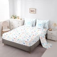 thumbnail image 5 of Erosebridal Cartoon Ribbon Bedding Comforter Set 7pcs for Kid, Butterfly Knot Queen Bedding Sets, White Blue, 5 of 7