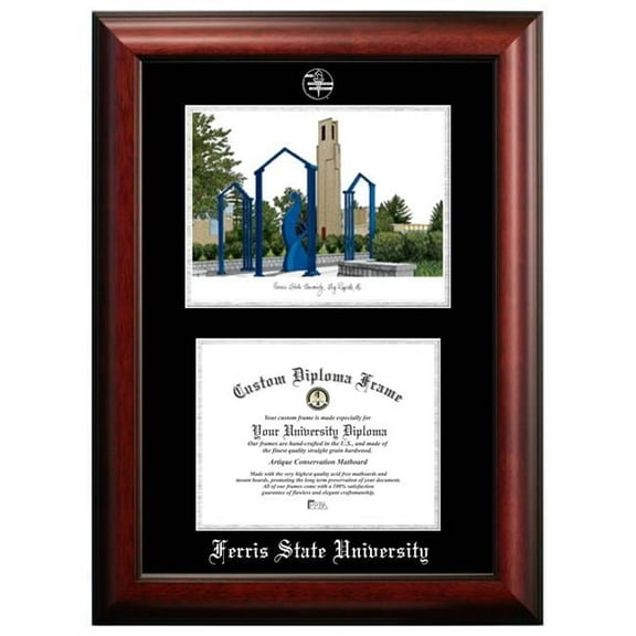 Campus Images MI979LSED-1185 11 x 8.5 in. Ferris State University Silver Embossed Diploma Frame with Lithograph