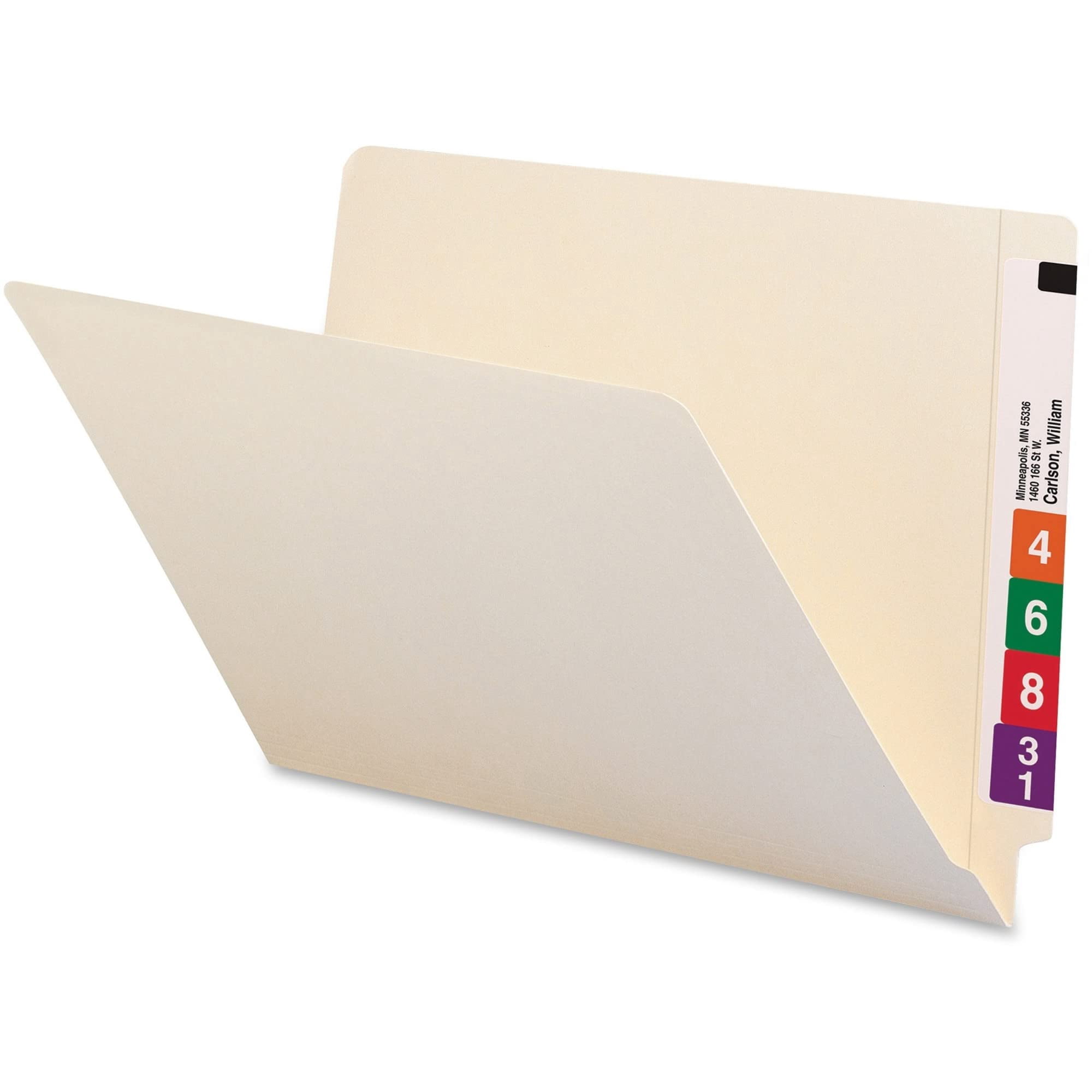 Smead® Manila Reinforced End-Tab Folders, Straight Cut, Legal Size, Pack Of 100