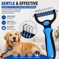 thumbnail image 4 of 2-in-1 Pet Grooming Tool for Dogs & Cats, Dual-Sided Dematting Comb and Undercoat Rake, Deshedding Brush for Long Hair Thick Coats, Pet Grooming Brush for Reducing Loose Fur and Tangles, 4 of 7