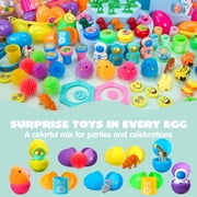 Joyfy 144 Packs Prefilled Easter Egg,Easter Egg with Toys Inside,Easter Basket Stuffers for Kids Easter Basket Classroom Exchange Toddler Boys Girls