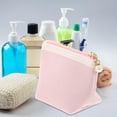 thumbnail image 2 of Bolsa de maquillaje portátil para viaje, pequeña bolsa de maquillaje para mujer, con cremallera, para lápiz labial y llaves, neceser para bolso, color rosa, 2 of 8