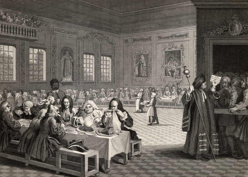 Industry And Idleness The Industrious Prentice Grown Rich And Sheriff Of London From The Original Design By Hogarth From The Works Of Hogarth Published London 1833 Canvas Art - Ken Welsh Design Pics