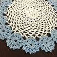 thumbnail image 3 of Round Crochet Lace Doily Floral Design Fabric Coasters Doilies for Tables Value Pack Blue, 4pcs/Set 8" Crochet Doily, 3 of 5