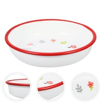 HONITANO 1Set Vintage Enamel Plate For Hotel And Kitchen Storage Plate Round Shape