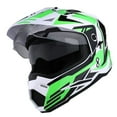 thumbnail image 2 of 1Storm Adult Motorcycle Motocross Dual Sport Off Road Full Face Dual Visor Helmet F802CLS Storm Force Green, 2 of 7