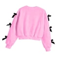 thumbnail image 4 of Girl's Long Sleeve Sweatshirt Cute Bowknot Sleeve Detail Crewneck Pullover Casual School Activewear Fall Winter Outfits for Teen, 4 of 6
