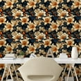 thumbnail image 2 of Ambesonne Floral Peel & Stick Wallpaper for Home, White Peonies Pattern Plot, 13"x36", Dark Orange and Slate Blue, 2 of 5