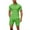 Green, variant on Men's Summer Zipper Short Sleeved Casual Shorts Suit with Surf-themed Tropical Print, Loose-fit for Surfing, Lightweight Fabric