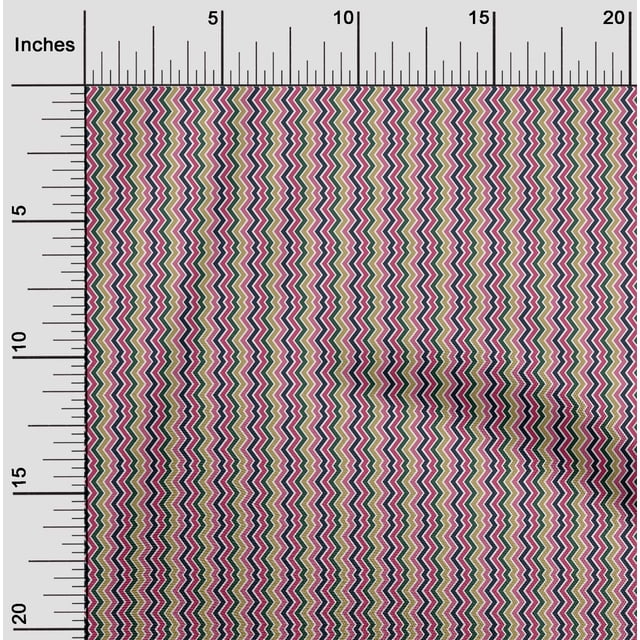 oneOone Cotton Cambric Fabric Chevron Geometric Print Sewing Fabric BTY 56 Inches Wide