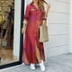thumbnail image 1 of Vestido de mujer Vestido de camisa vintage para mujer Cadenas de cuadros estampados Cuello vuelto abotonado Frente informal Vestido largo suelto 1 1, 1 of 5